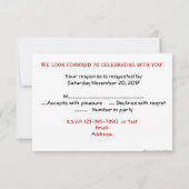 クリスマス・パーティRSVP 出欠カード (裏面)