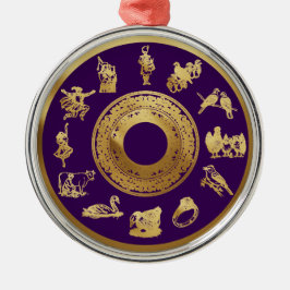 クリスマス・パープルの12日 メタルオーナメント