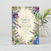 クリスマス パープル ポインセチア エレガンス 招待状 (スタンド正面)