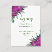 クリスマス・パープル・結婚ポインセチアの登録簿 エンクロージャーカード (正面)