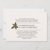 クリスマス+ヒイラギ+結婚式招待状 招待状 (正面)