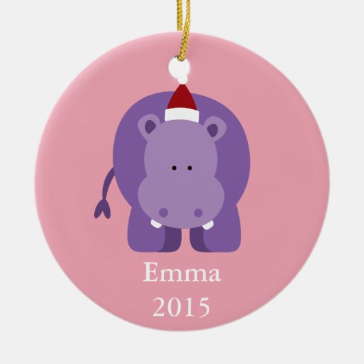 クリスマス・ヒッポ セラミックオーナメント (正面)