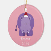 クリスマス・ヒッポ セラミックオーナメント (左)