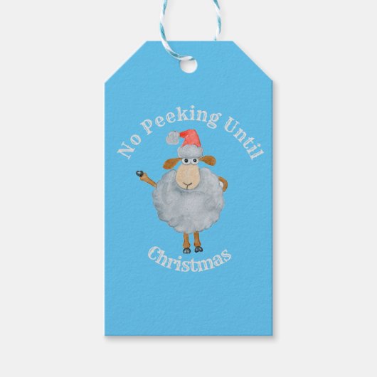 クリスマス・ヒツジまで覗き見はしない ギフトタグ (正面)