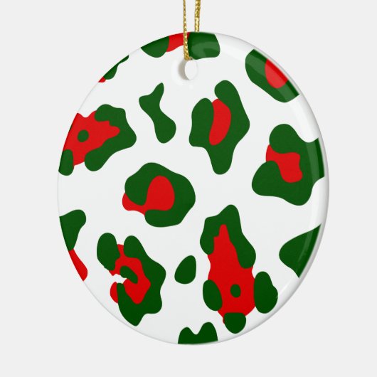 クリスマス・ヒョウ柄 セラミックオーナメント (左)