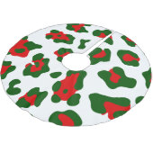 クリスマス・ヒョウ柄 ブラッシュドポリエステルツリースカート (アングル)