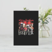 クリスマス ヒーファー サンタ ハット クリスマス ライト 牛ロ 招待状 (スタンド正面)