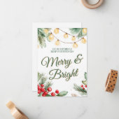 クリスマス・ビジネス紹介カード メリー&ブライト ノートカード (正面/裏面インサイチュ)