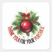 クリスマス ビジネス ホリデー 感謝 スクエアシール (正面)