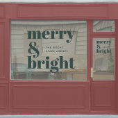 クリスマス ビジネス | メリー アンド ブライト フォレスト グリーン ウィンドウサイン