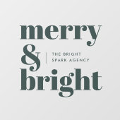 クリスマス ビジネス | メリー アンド ブライト フォレスト グリーン ウィンドウサイン (シート)