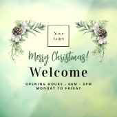 クリスマス ビジネス ロゴ ウェルカム オープニング アワー ウィンドウサイン (シート3)