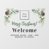 クリスマス ビジネス ロゴ ウェルカム オープニング アワー ウィンドウサイン (シート)