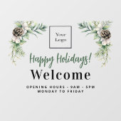 クリスマス ビジネス ロゴ ウェルカム オープニング アワー ウィンドウサイン (シート)