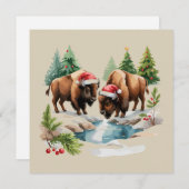 クリスマス ビソン バッファロー 動物 西部 ワイルドライフ (正面/裏面)