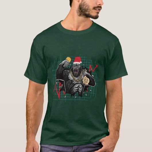 クリスマス ビットコイン 株式市場 Tシャツ (正面)