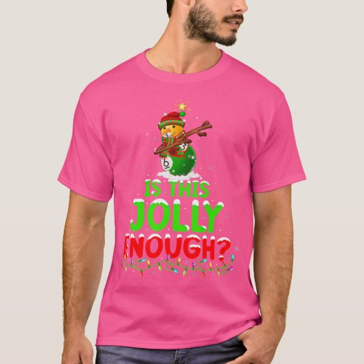 クリスマス ビリヤード ダブ スノーマン 楽しいか? Tシャツ (正面)