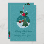 クリスマス ビレッジ オーナメント カード (正面/裏面)