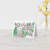 クリスマス・ビレッジ・カード カード (黄色い花)