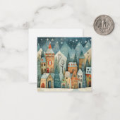 クリスマス ビレッジ ノートカード (正面/裏面インサイチュ)