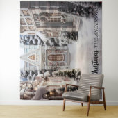 クリスマス ビレッジ ハウス ホリデー フォト バックドロップ タペストリー (インサイチュ)