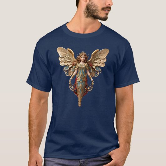 クリスマス ビンテージ スタイル エンジェル オーナメント Tシャツ (正面)