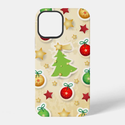 クリスマス ビンテージ パターン iPhoneケース (裏面)