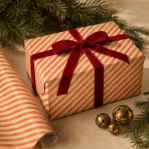 クリスマス ビンテージ レッド キャンディケーン ストライプ