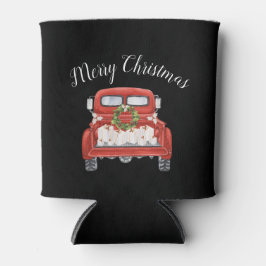 クリスマス ビンテージ 赤いトラック 缶クーラー