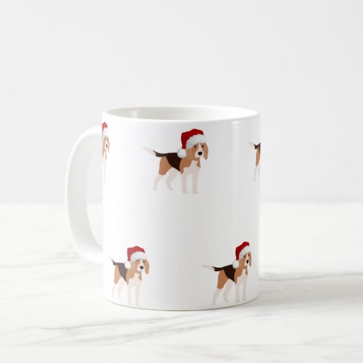 クリスマス・ビーグル・マグ コーヒーマグカップ (正面左)