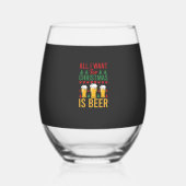 クリスマス ビール 休日 飲酒 ステムなしワイングラス (裏面)