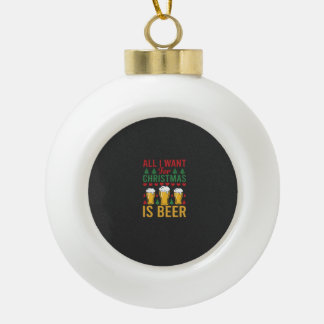 クリスマス ビール 飲み会 セラミックボールオーナメント