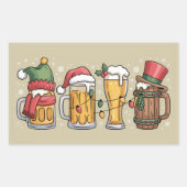 クリスマス ビール 飲み ビール好き プレゼント パーティー 気分 長方形シール (正面)