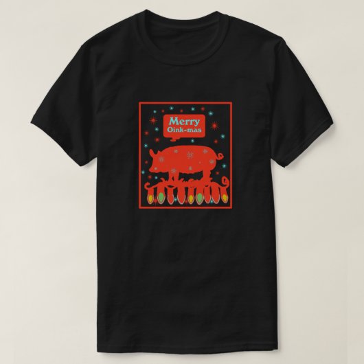 クリスマス・ピグ Tシャツ (デザイン正面)