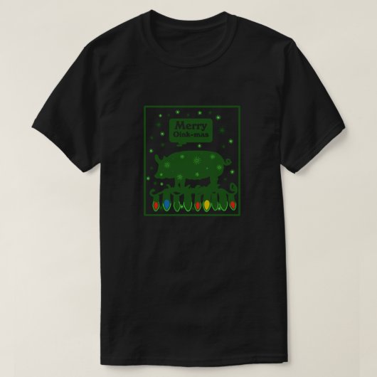 クリスマス・ピグ Tシャツ (デザイン正面)