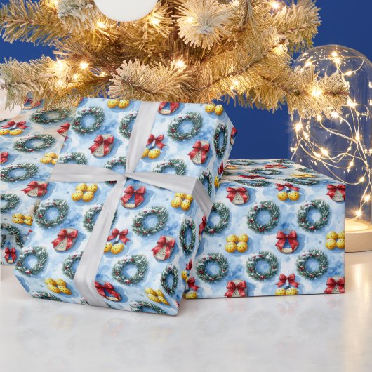 クリスマス ピックルボール ラッピングペーパー (クリスマス)
