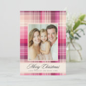 クリスマス ピンクのチェック柄 ホリデーデザイン (スタンド正面)