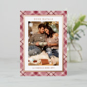 クリスマス ピンク プライド タルタン フォト 箔シーズンカード (立ち正面)