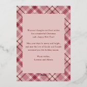 クリスマス ピンク プライド タルタン フォト 箔シーズンカード (裏面)