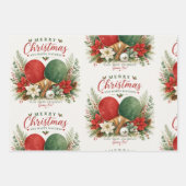 クリスマス ピンポン ラッピングペーパーシート (正面2)