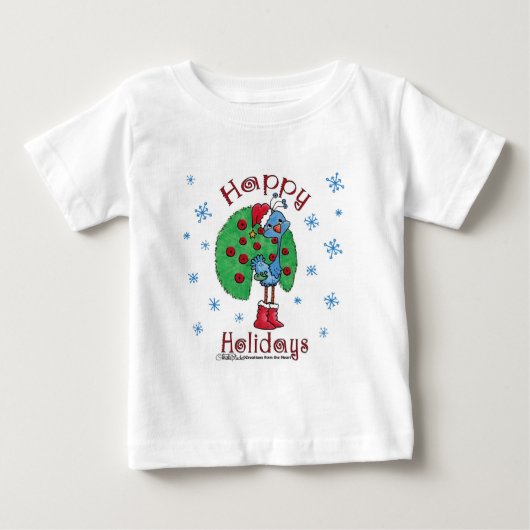 クリスマス・ピーコック ベビーTシャツ (正面)