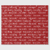 クリスマス ピース オン アース テキストと雪の結晶 ラッピングペーパー (フラット)