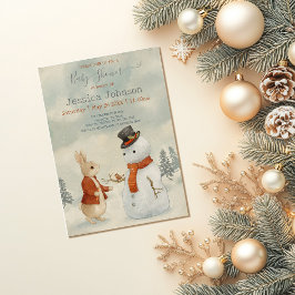 クリスマス ピーターうさぎ ヴィンテージ ベビーシャワー 招待状