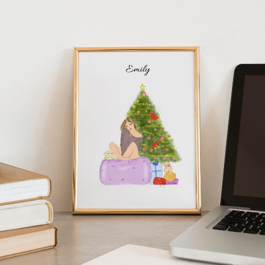 クリスマス、ファッションスケッチ、イラストレーション、 ポスター