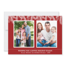 クリスマス　ファミリーフォト　赤と白　松　雪の結晶