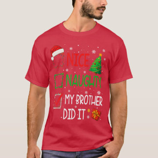 クリスマス ファミリー おもしろ いたずら 兄がやりました サンタ Tシャツ