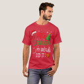 クリスマス ファミリー おもしろ いたずら 兄がやりました サンタ Tシャツ (正面フル)