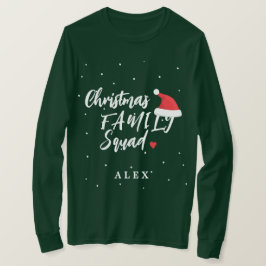 クリスマス ファミリー スクワッド サンタ帽子 名前入り Tシャツ