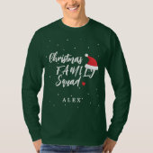 クリスマス ファミリー スクワッド サンタ帽子 名前入り Tシャツ (正面)