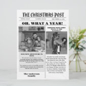 クリスマス ファミリー ニュースペーパー + 1年を振り返る写真 招待状 (スタンド正面)